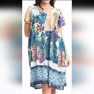 Orientique Naturally Australian Multicolor Relaxed Fit Midi Dress Size S